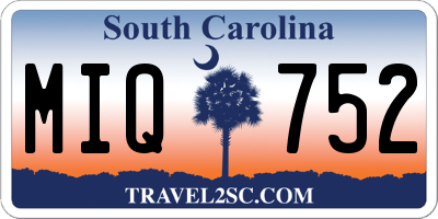 SC license plate MIQ752
