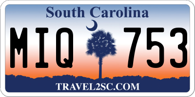 SC license plate MIQ753