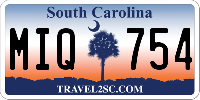 SC license plate MIQ754