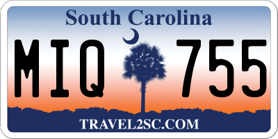 SC license plate MIQ755