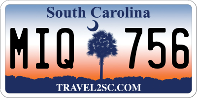 SC license plate MIQ756