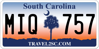 SC license plate MIQ757