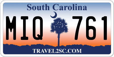SC license plate MIQ761