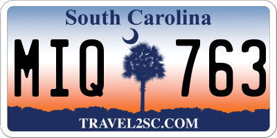 SC license plate MIQ763