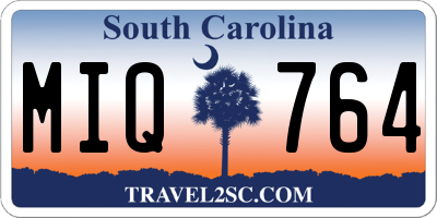 SC license plate MIQ764