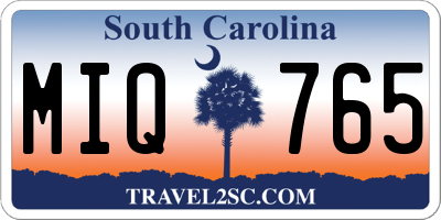 SC license plate MIQ765