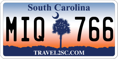 SC license plate MIQ766