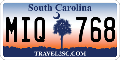 SC license plate MIQ768