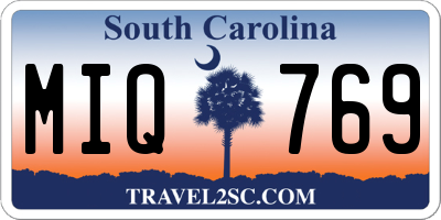 SC license plate MIQ769