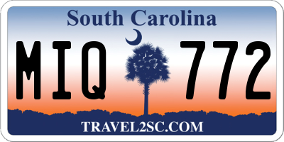 SC license plate MIQ772
