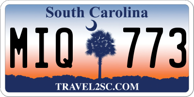 SC license plate MIQ773