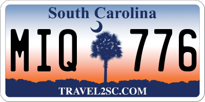 SC license plate MIQ776