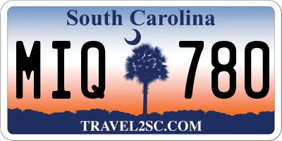 SC license plate MIQ780