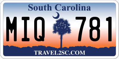 SC license plate MIQ781