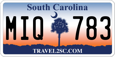 SC license plate MIQ783
