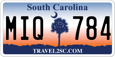 SC license plate MIQ784