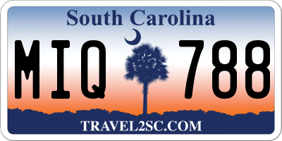 SC license plate MIQ788