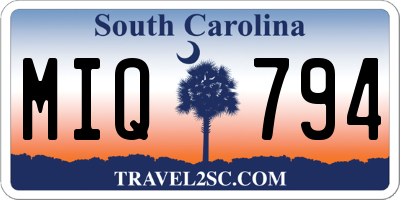 SC license plate MIQ794
