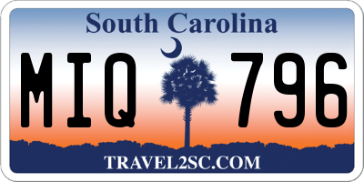 SC license plate MIQ796