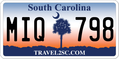 SC license plate MIQ798