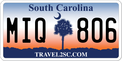 SC license plate MIQ806