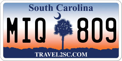 SC license plate MIQ809