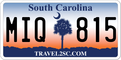SC license plate MIQ815