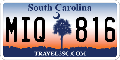 SC license plate MIQ816