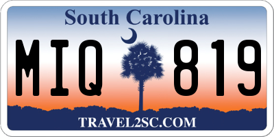 SC license plate MIQ819