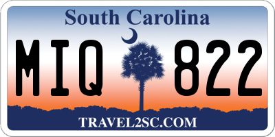 SC license plate MIQ822