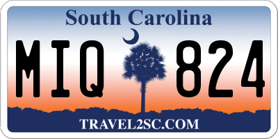 SC license plate MIQ824