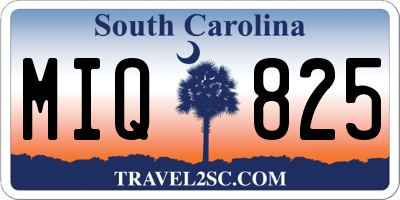 SC license plate MIQ825
