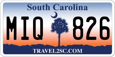 SC license plate MIQ826