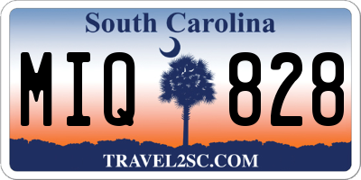 SC license plate MIQ828