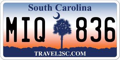 SC license plate MIQ836