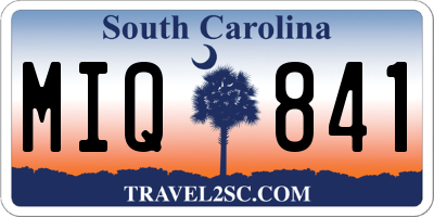 SC license plate MIQ841