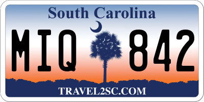 SC license plate MIQ842