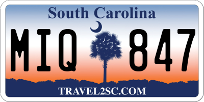 SC license plate MIQ847