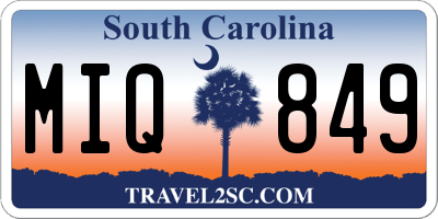 SC license plate MIQ849