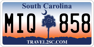 SC license plate MIQ858
