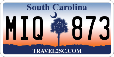 SC license plate MIQ873
