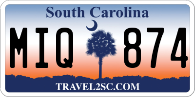 SC license plate MIQ874
