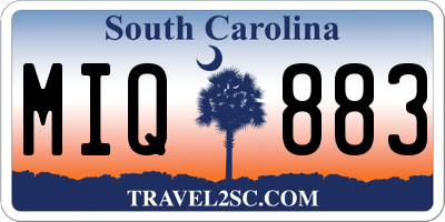 SC license plate MIQ883