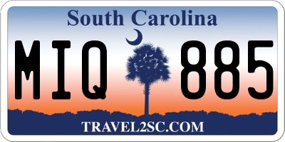 SC license plate MIQ885