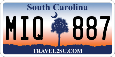 SC license plate MIQ887