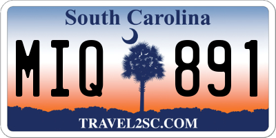 SC license plate MIQ891
