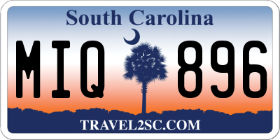 SC license plate MIQ896