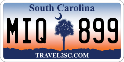 SC license plate MIQ899