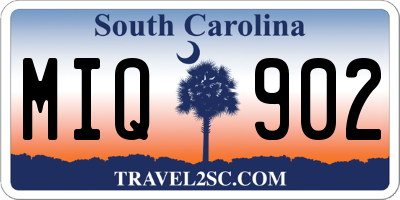 SC license plate MIQ902