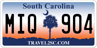 SC license plate MIQ904